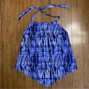 La Vie en arose Vibrant Blue Halter-Style Tie-Dye Bikini Top